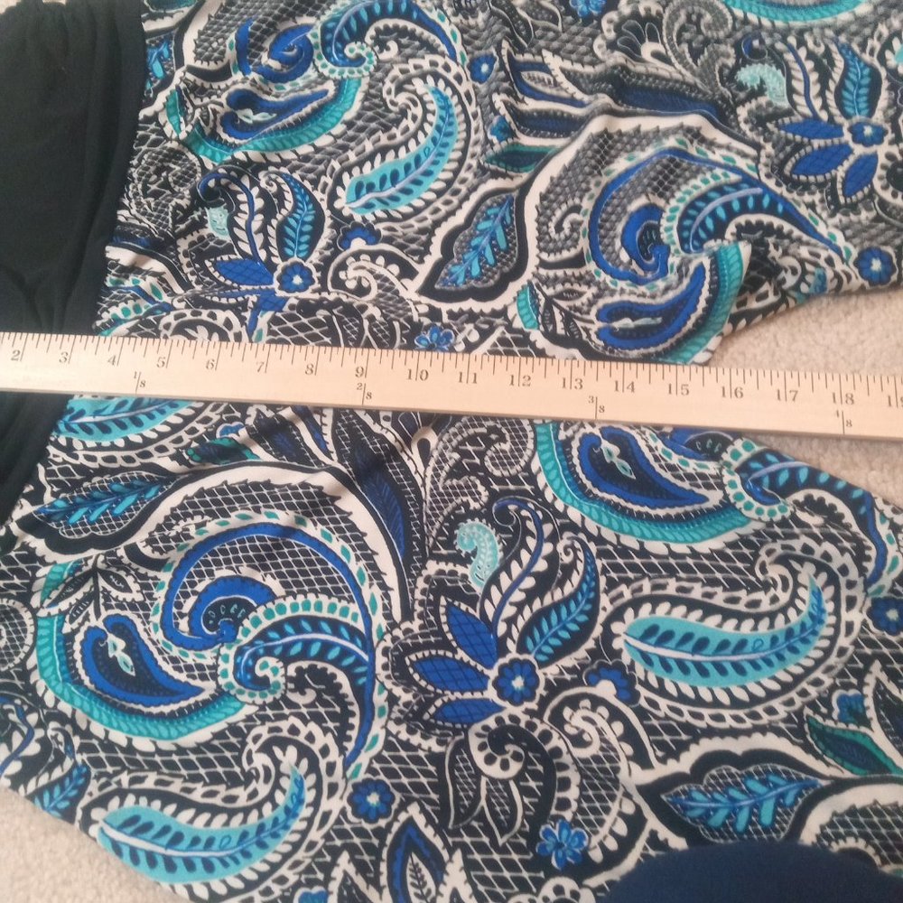 I.N. Studio Women's Size 2x Paisley Floral Boho Wide Leg Stretchy Slip on pants - Picture 3 of 7